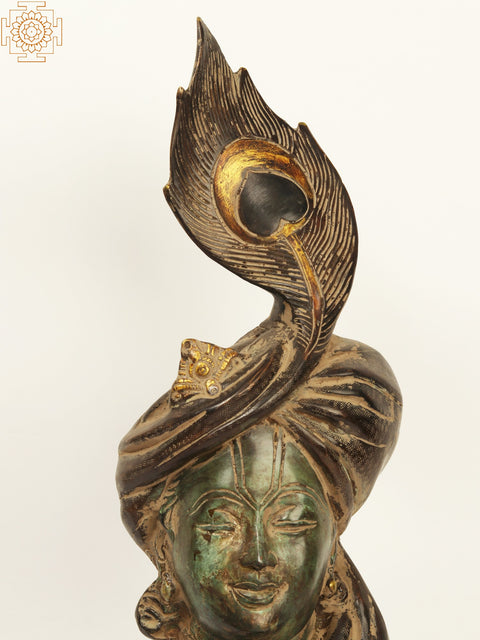 21" Modern Krishna Brass Idol Playing Flute