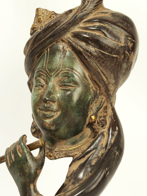 21" Modern Krishna Brass Idol Playing Flute