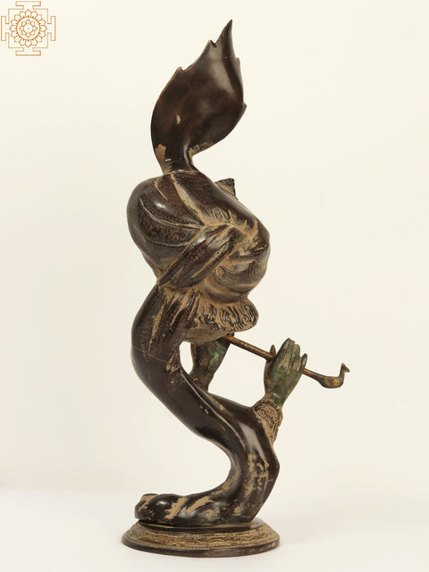 21" Modern Krishna Brass Idol Playing Flute