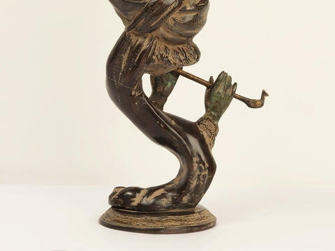 21" Modern Krishna Brass Idol Playing Flute