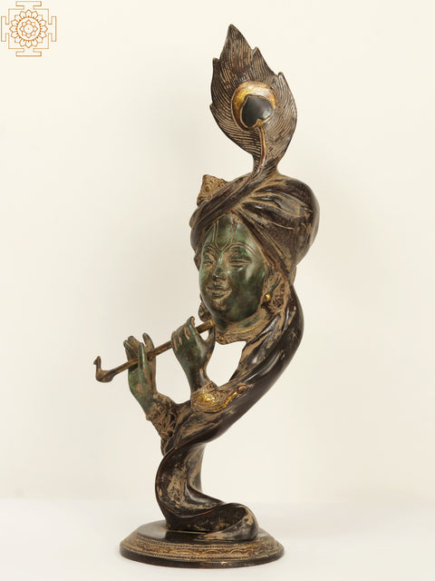21" Modern Krishna Brass Idol Playing Flute