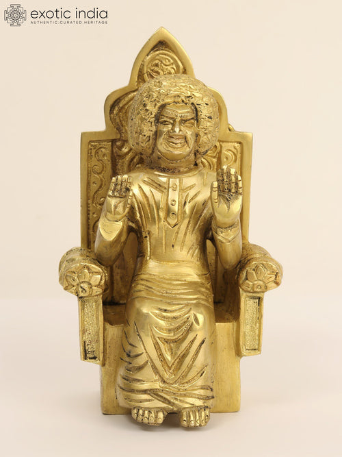 7" Blessing Sathya Sai Baba Handmade Brass Statue