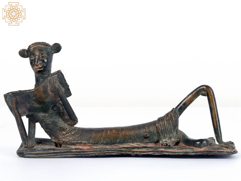 6" Reading a Book | Tribal Brass Statue