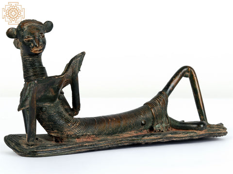 6" Reading a Book | Tribal Brass Statue