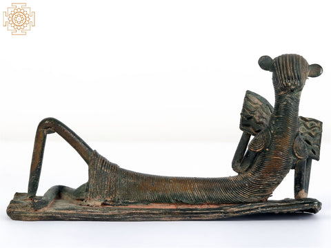 6" Reading a Book | Tribal Brass Statue