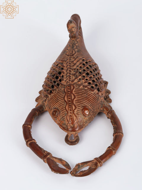7" Small Tribal Crab in Brass | Table and Wall Decor Both