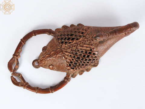 7" Small Tribal Crab in Brass | Table and Wall Decor Both