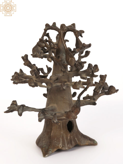 9" Handmade Vintage Brass Tree Sculpture for Home Decor