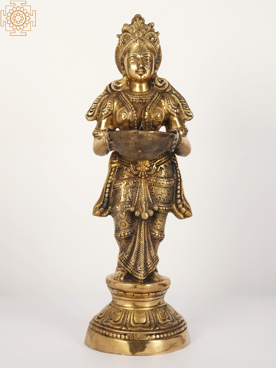 22" Lakshmi Brass Idol for Pooja and Home Decor