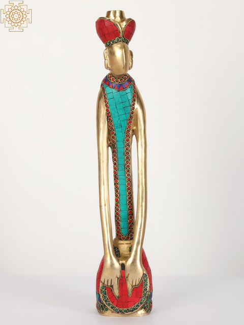 18" Rajasthani Musicians Set in Brass | Home Decor