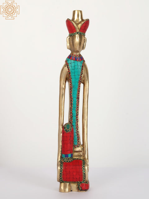 18" Rajasthani Musicians Set in Brass | Home Decor