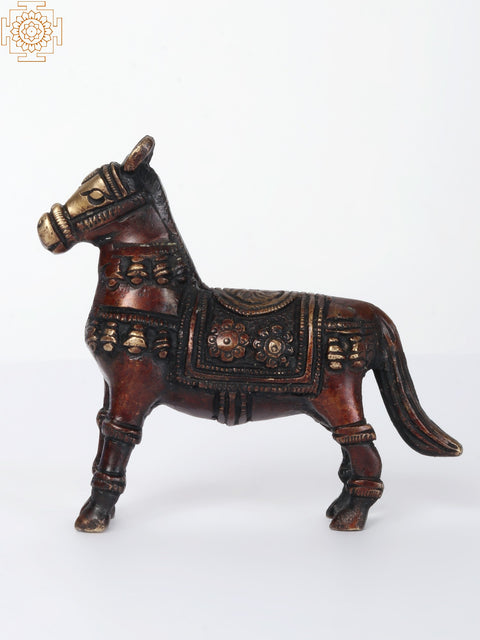 4" Small Decorative Horse in Brass | Home Decor Item