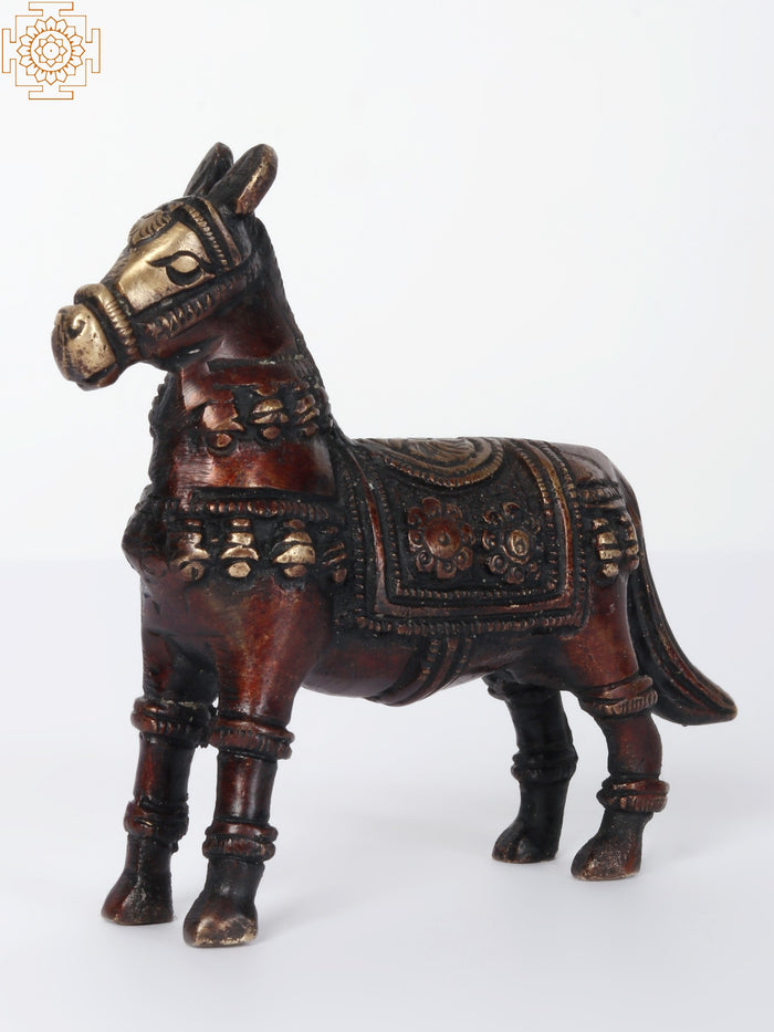 4" Handmade Brass Horse Statue for Home Decor
