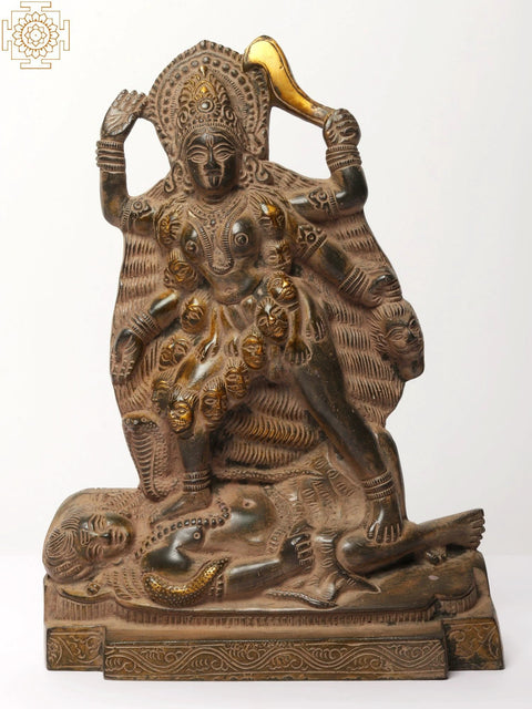 10" Goddess Kali Statue in Brass