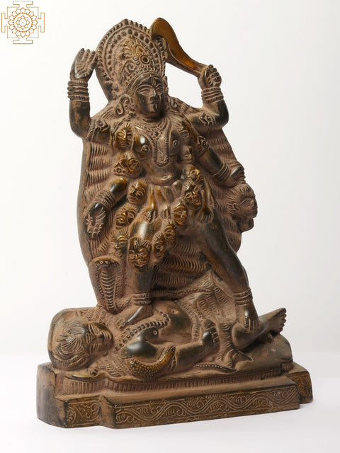 10" Goddess Kali Statue in Brass