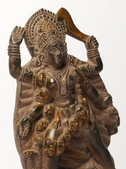 10" Goddess Kali Statue in Brass