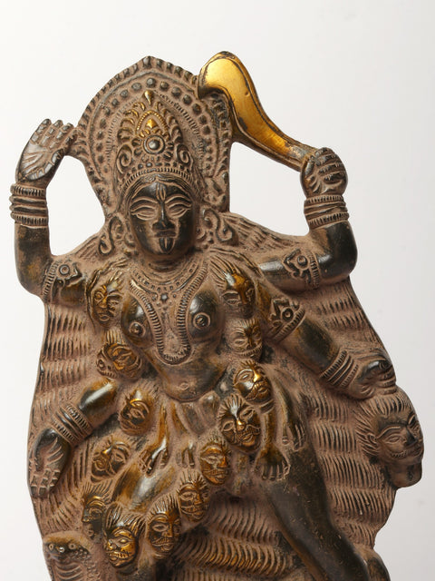 10" Goddess Kali Statue in Brass