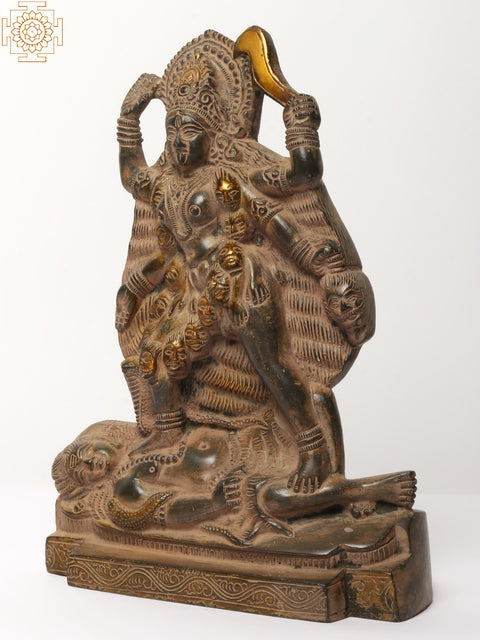 10" Goddess Kali Statue in Brass
