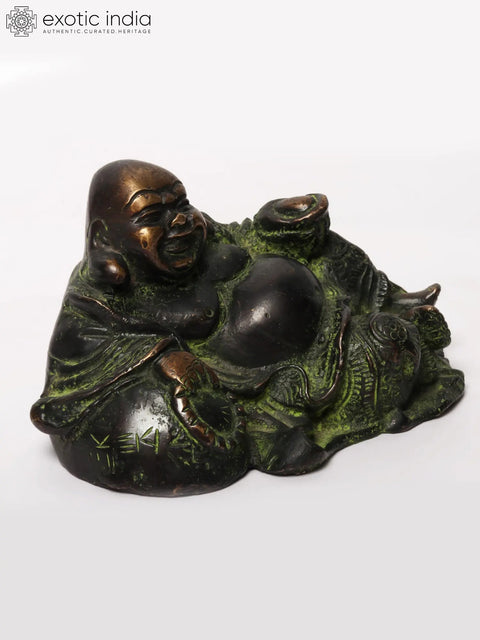 5" Small Laughing Buddha (Budai) Brass Statue