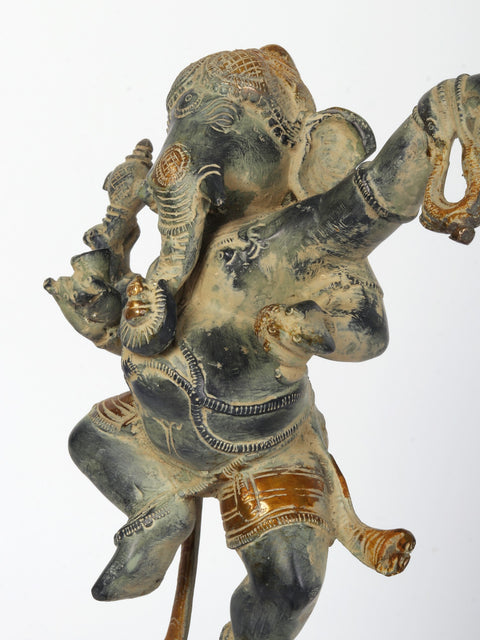 12" Dancing Ganesha Brass Statue