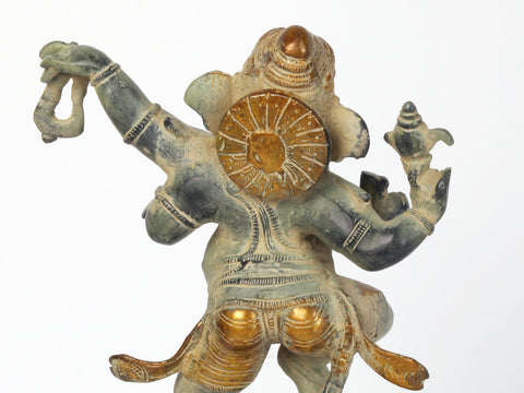 12" Dancing Ganesha Brass Statue