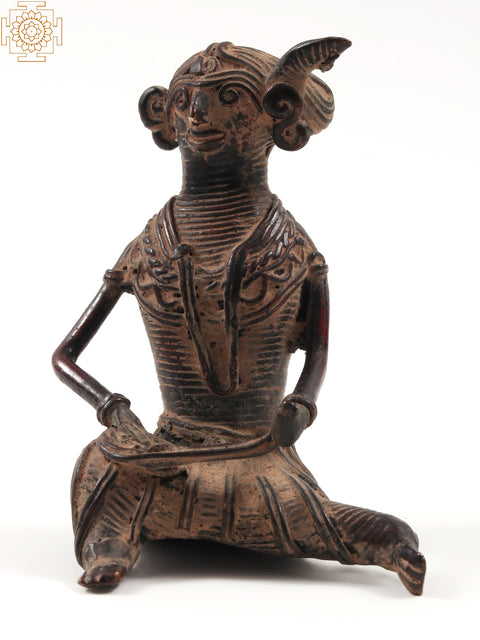 3" Small Tribal Female Musicians in Brass | Set of Three