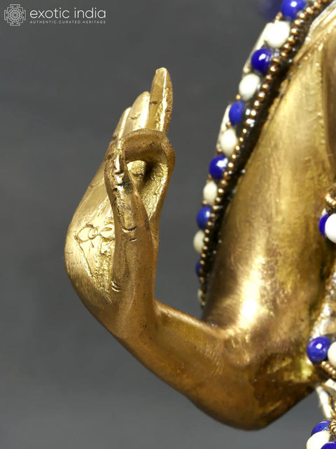 12" Gautam Buddha Preaching His Dharma | Brass with Inlay Work
