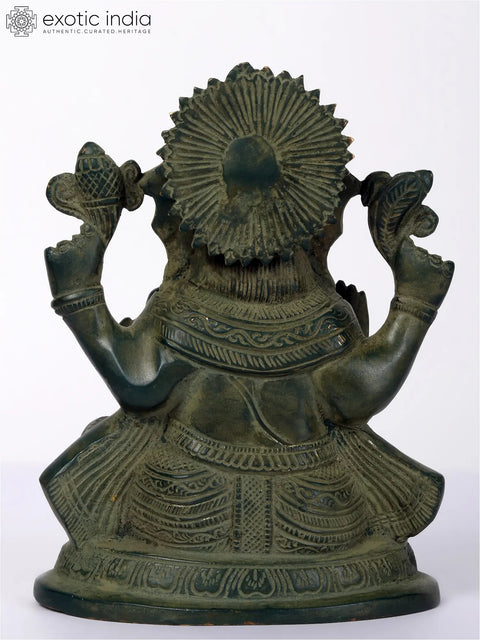 7" Blessing Ganesha Brass Statue