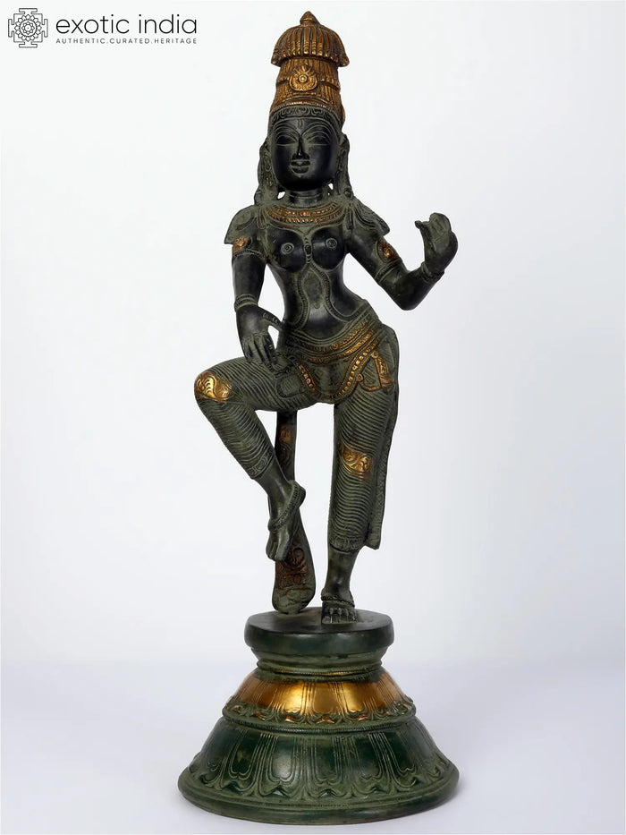 17" Dancing Apsara Handmade Brass Statue