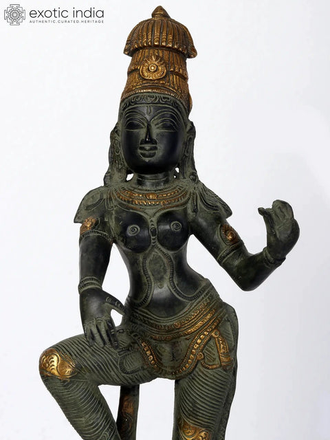 17" Dancing Apsara Brass Statue