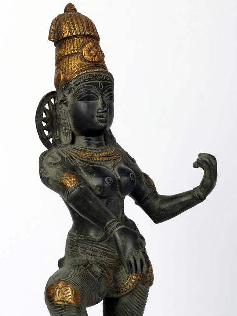 17" Dancing Apsara Brass Statue
