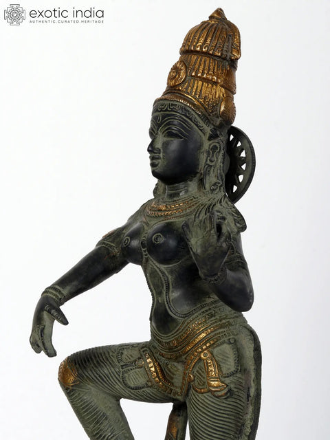 17" Dancing Apsara Brass Statue