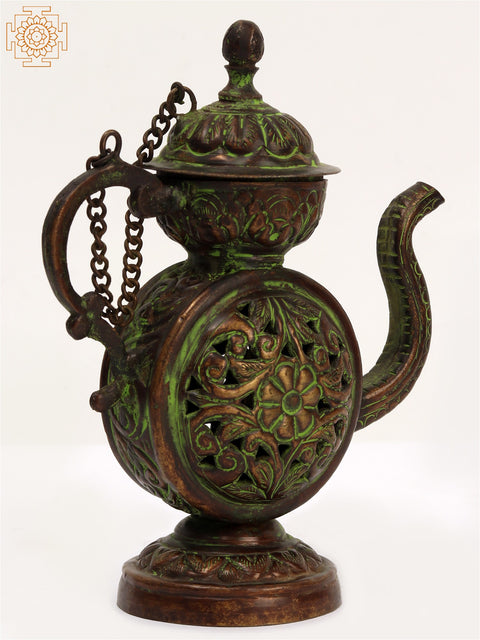 6" Decorative Brass Kettle | Home Decor