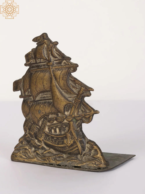The Ship in Sea Handmade Brass Sculpture
