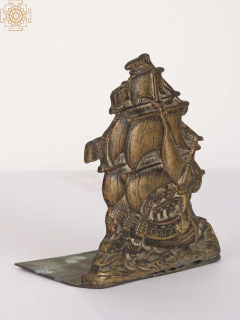 The Ship in Sea Decorative Brass Art Piece