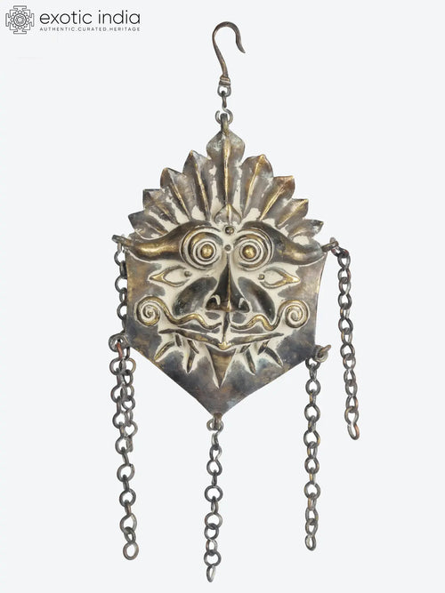 Brass Kirtimukha Wall Hanging with Chain for Home Decor