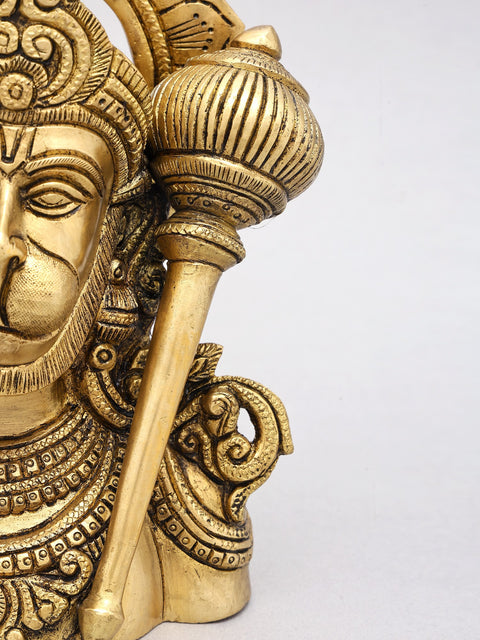 8" Lord Hanuman Bust | Brass Statue