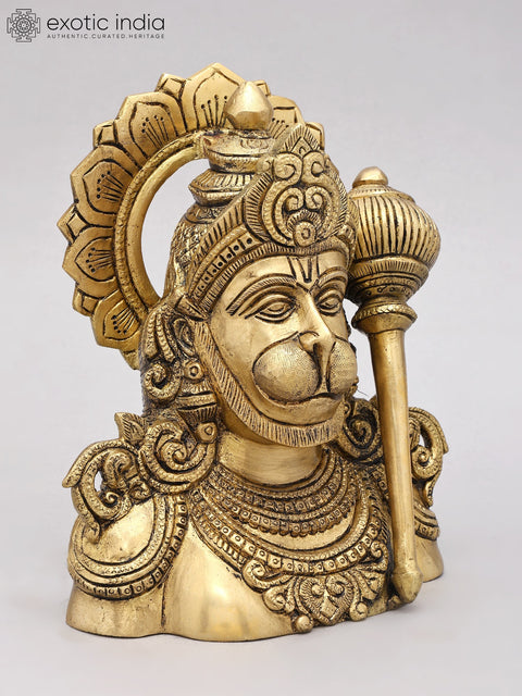 8" Lord Hanuman Bust | Brass Statue