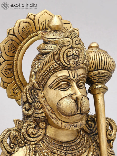 8" Lord Hanuman Bust | Brass Statue