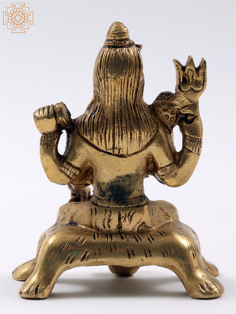 4" Small Blessing Lord Shiva Brass Statue