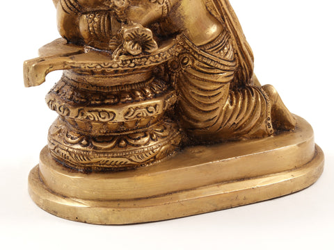 6" Brass Lord Ganesha Idol Loving to Shivling
