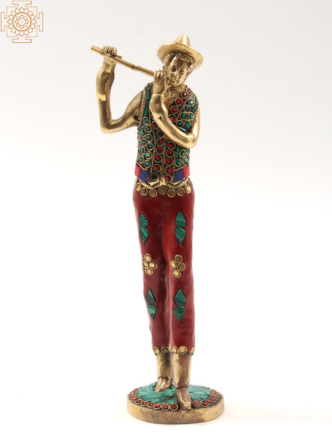 11" Set of Five Musicians | Brass with Inlay Work | Home Décor