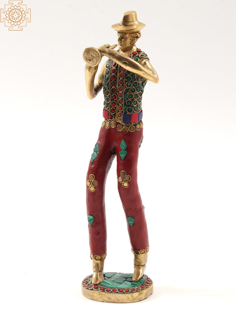 11" Set of Five Musicians | Brass with Inlay Work | Home Décor