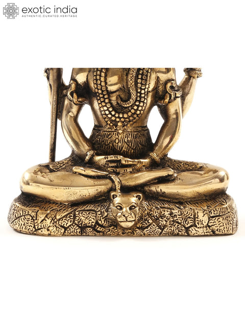 8" Lord Shiva Idol In Dhyana Mudra | Brass Statue