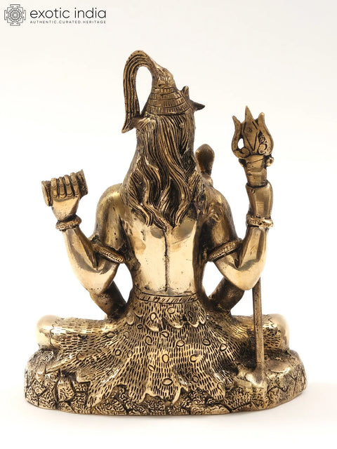 8" Lord Shiva Idol In Dhyana Mudra | Brass Statue