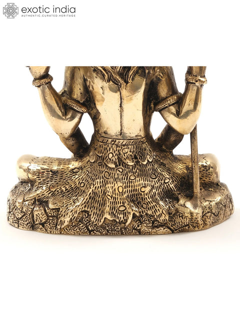 8" Lord Shiva Idol In Dhyana Mudra | Brass Statue