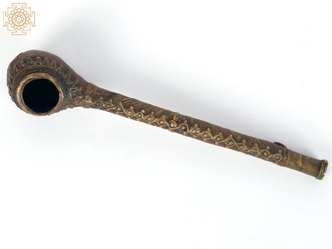 Tribal Small Brass Dumuni Pipe | Rare Collectible Item