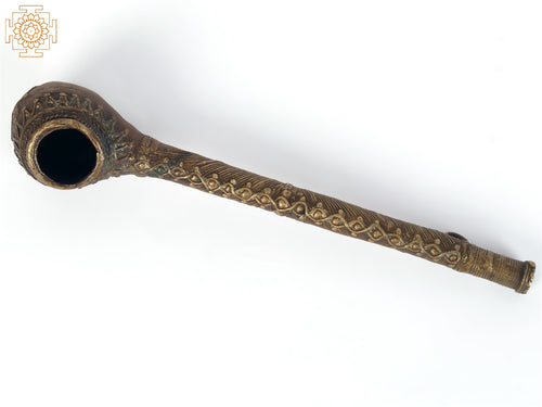 Tribal Brass Dumuni Pipe Handmade Collectible