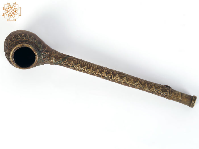 Tribal Small Brass Dumuni Pipe | Rare Collectible Item