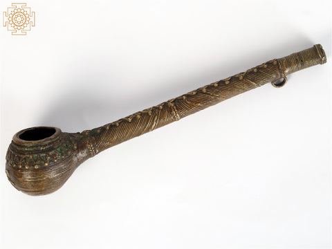 Tribal Small Brass Dumuni Pipe | Rare Collectible Item